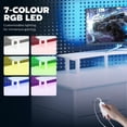 thumbnail image 3 of 79" White Gaming Desk with RGB Lights, Curved Computer Table with Power Outlets, USB Ports, Monitor Stand, Keyboard Tray & 2 Drawers for Home Office, Game Room or Bedroom, 3 of 7