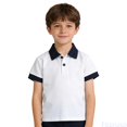 thumbnail image 2 of Fozruso Boys Summer Short Sleeve Collared Shirt Casual Comfortable Uniform Shirts for Kids Back to School Wear, 2 of 7