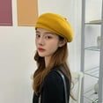 thumbnail image 4 of Knit Berets for Women French Beret Hat Solid Color Artist Hat Painter Cap Beanie Cap Bonnet for Chic Ladies Accessories, 4 of 7