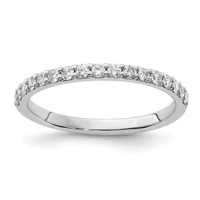 Diamond2Deal 14k White Gold Diamond Band for Women Size- 7
