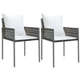thumbnail image 2 of vidaXL 3 Piece Garden Dining Set with Cushions Poly Rattan and Steel, 2 of 5