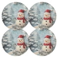 thumbnail image 3 of Round Grid Placemat ,One Sizex1, Round Placemat, PVC Plate Mat，15.4 Inch Non-Slip and Heat Resistant, Table Placemat, Dining Room Placemat Christmas Snow Man, 3 of 7