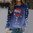 thumbnail image 1 of Costumes de Noël en Liquidation Mode Femme Décontractée Imprimé Col Rond Ample Manches Longues Hauts Blouse Chandails en Molleton Sans Capuche Grande Taille pour Femmes, 1 of 4