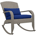 thumbnail image 1 of Outsunny Outdoor Wicker Adirondack Rocking Chair with Seat Cushion Pillow, 1 of 10