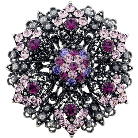 - Purple Flower Wedding Amethyst Crystal Pin Brooch And Pendant