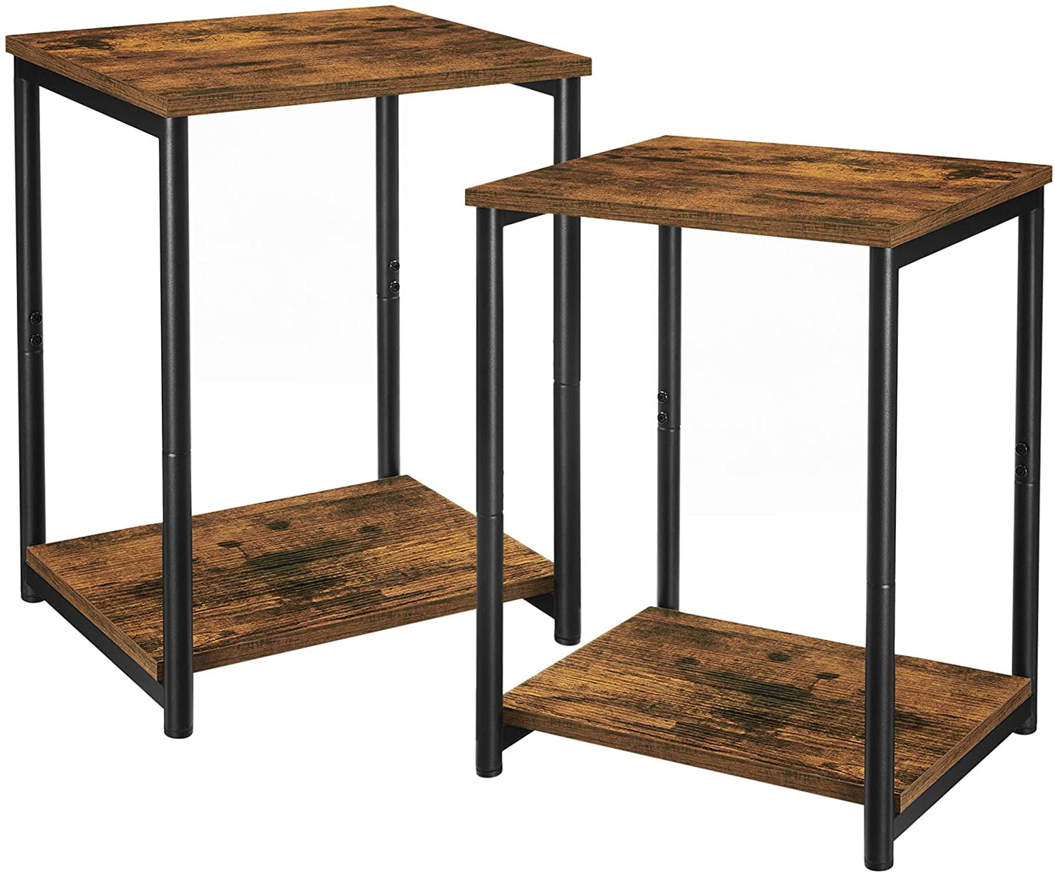 VASAGLE End Tables Set of 2, Side Tables with Storage Shelf, Slim Night Tables