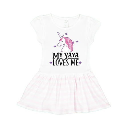 

Inktastic My Yaya Loves Me Unicorn Gift Toddler Girl Dress