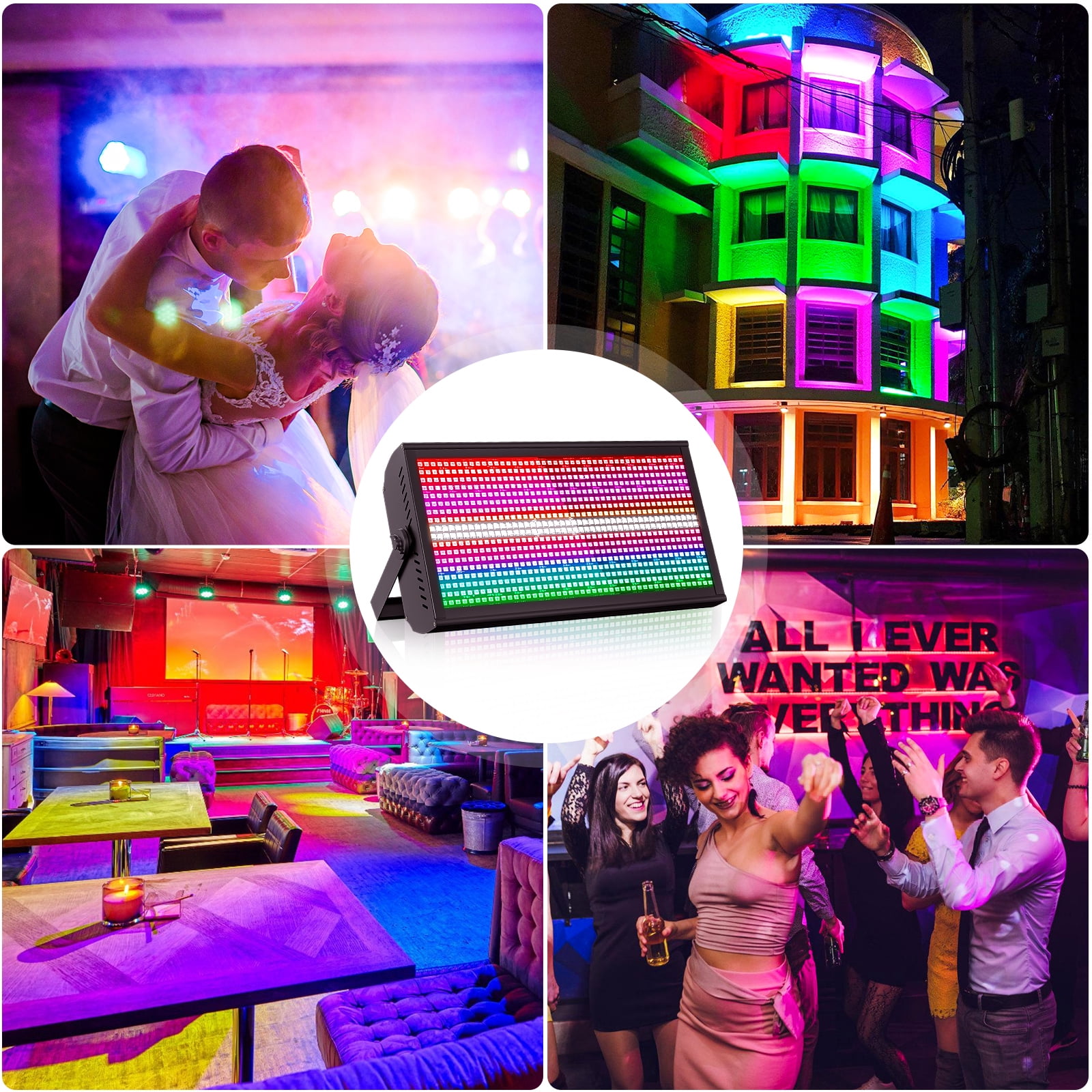 Stage Strobe Lights,RGB SMD LED Party Lights 130W Rainbow Effect Stage Light for Building Exterior Wall Lighting Bar