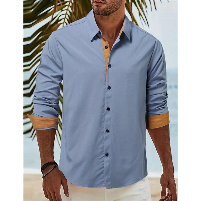 Camisa de verano para hombre, nueva camisa con botones y cuello vuelto con estampado 3D, moda urbana, ropa de ocio Vaion de manga larga para hombre