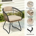 thumbnail image 3 of Pellebant Set of 2 Rattan Single Seat, Outdoor Patio Furniture Set for Patio for Balcony, Beige Cushions, 3 of 6