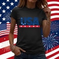 thumbnail image 2 of Zynoxe Women's T-Shirts Fourth of July Patriotic Graphic Tees for Women Casual Summer Crew Neck Short Sleeve Going Out Tops (#04 Black,XL), 2 of 7