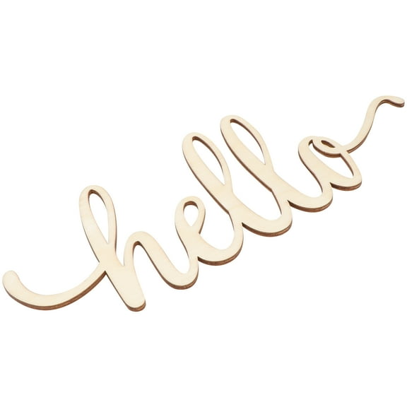 IBASETOY Hello Wood Sign for Home Unfinished Wall Art for Parties and DIY Crafts Front Decoration
