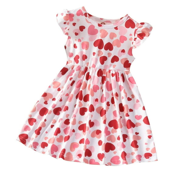 Pejock 1-7 Years Baby Girls' Cotton Dresses Kids Pageant Flower Girl Dress Baby Boys Girls Easter Lovely Bunny Candy Color Short Sleeve Dress