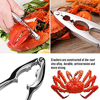 RETYLY Seafood Tools Set Including 6 Forks 2 Lobster Crab Crackers and 4 Red Walnut Needle Nut Cracker Set Seafood Tool Kit Nut Cracker Tool