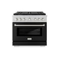 thumbnail image 2 of ZLINE 36 in. 5.2 cu. ft. Paramount Gas Range with 6 Burner Cooktop and Convection Gas Oven in Stainless Steel with Black Matte Door (SGR-BLM-36), 2 of 2