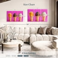 thumbnail image 4 of Elephant Stock Sundae Ice Cream Cones Wall Art - Horizontal Multi Panel Canvas - Dining Room Wall Decor - Food And Drink Multi Panel - Pink And Orange Decor - 45" x 28", 4 of 8