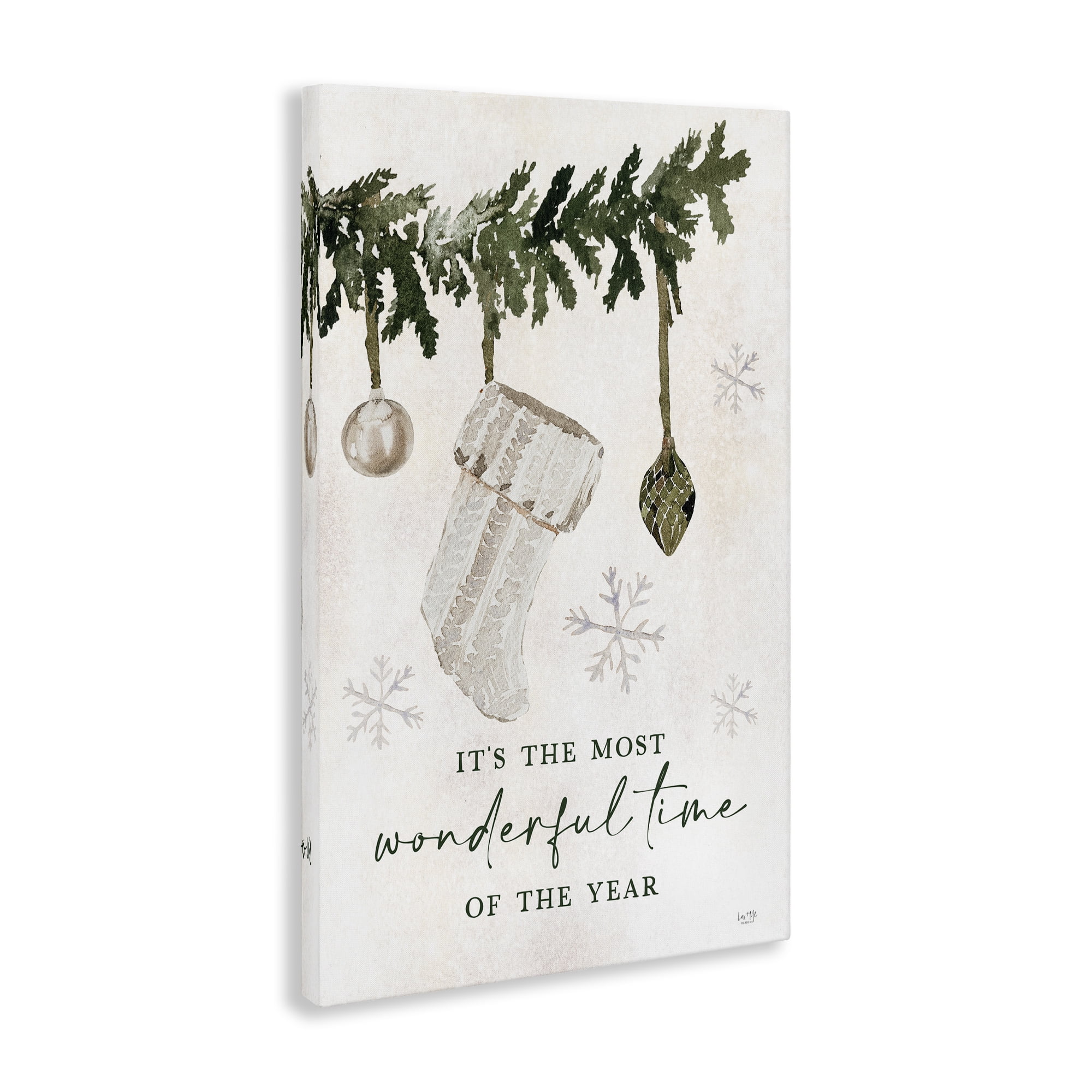 Stupell Industries Festive Hanging Stocking Holiday Painting Gallery Wrapped Canvas Art Print Wall Art, 24 x 36