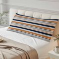 thumbnail image 4 of Orange Grey Striped Body Pillow Covers 20"x54", Farmhouse Stripes Modern Abstract Art Soft Brushed Microfiber Breathable Throw Pillow Covers, Pillowcase with Zipper for Couch Sofa Bedroom Living Room, 4 of 9