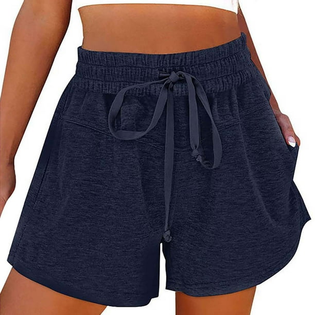 adviicd Womens Dress Shorts Shorts for Women High Waisted Cotton Causal  Summer Shorts Navy,S 