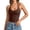 A1 Brown, variant on Halter Tops for Women 2026 Summer Casual Spaghetti Strap Fitted Crop Sleeveless Soft Top Backless Going Out Workout Breathable Y2K Cute Shirts Plus Size Black L