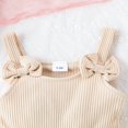 thumbnail image 2 of WBQ Baby Girl Summer Clothes Ruffles Ribbed Knit Romper Dress Jumpsuit Bodysuit with Headband Cute Newborn Outfit Set, 2 of 7
