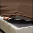 thumbnail image 4 of LUXURIOUS BEDDING Soft 1200 Series Long Staple 4 Piece Egyptian Cotton Bed Sheet Set ( Flat Sheet + Fitted 15'' + 2 Pillow Cases ) Double Brushed Breathable Sheets Chocolate Brown California Queen, 4 of 4
