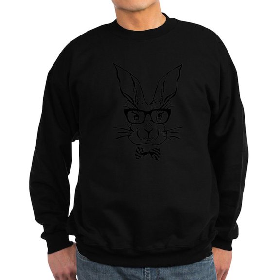 CafePress - Cute Hipster Easter Bunny Sweatshirt - Classic Crew Neck Sweatshirt