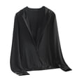 thumbnail image 3 of Men's Lightweight Full-Zip Hooded Sun Protection Shirt UPF 50+ Quick Dry Athletic Jacket with Thumb Holes - Breathable UV Outdoor Running Fishing Hiking Top Black L, 3 of 8