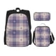 thumbnail image 1 of Balery Purple Floral Gingham Check Plaid Mochila Escolar 3 en 1 para Niños - Mochila Resistente con Lonchera Térmica y Estuche - Mochila Escolar para Niños y Niñas, 1 of 7