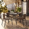 thumbnail image 3 of Flash Furniture Commercial Grade Medium Brown Rattan Indoor-Outdoor Restaurant Stack Chair, 3 of 12