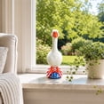 thumbnail image 4 of BZPIZ Desk Goose, Red White Blue Garden Porch Goose Statues, 7.08In Resin Real Concrete Porch Goose Decor, Outdoor Animal Sculptures & Statues, Perfect for Home Garden Stairs, Backyard, Farm, Patio, 4 of 6