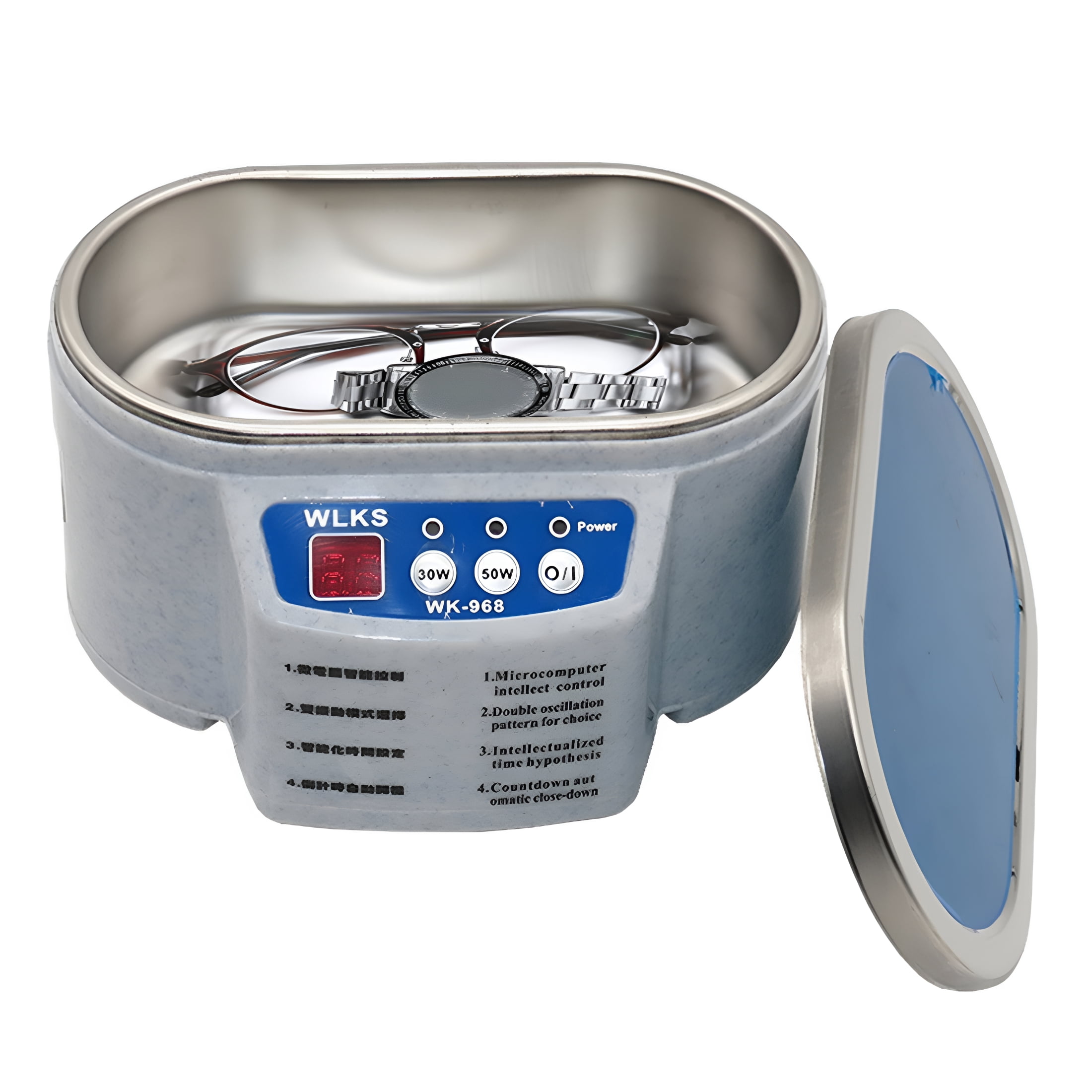 HIBIBUD Ultrasonic Cleaner Low Noise 30/50W Timing ABS Sonicator Jewelry Glasses Circuit Board Cleaning Machine for Daily Use