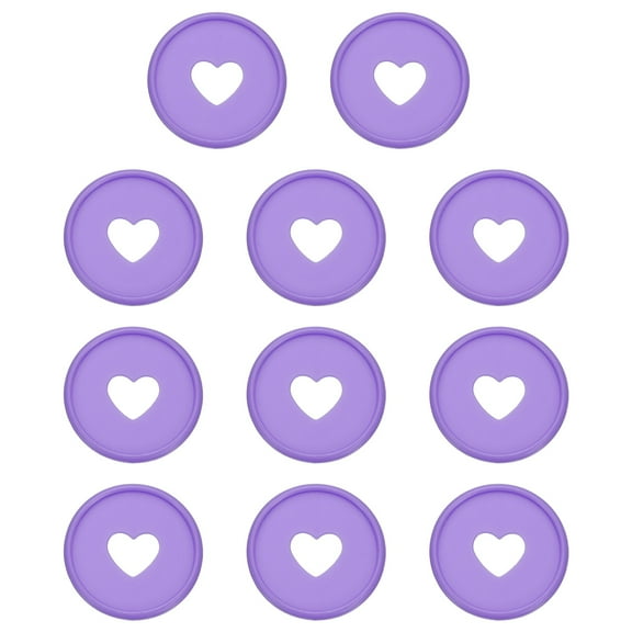 35mm Plastic Book Binding Discs, 11 Pack Discbound Expansion Discs Heart Binder Rings for DIY Notebook Planner, Purple