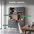 thumbnail image 4 of Rack Alacena de Cocina de Madera con 10 Puertas 2 Cajones Mueble Organizador Multiusos para el Hogar, 4 of 8