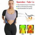 thumbnail image 4 of Sauna Suit for Women Waist Trainer Sweat Suits Workout Jumpsuit Slimming Full Body Shaper Zip Up with Sleeve Shorts S-3XL, 4 of 8