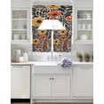 thumbnail image 3 of Orange Yellow Black Swag Curtains for Living Room/Bedroom Windows, Summer Leaf Botanical Tropical Kitchen Curtains and Valances Set 36 Inch Length, Light Filtering Swags Valance Curtain Panels, 3 of 5
