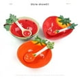 thumbnail image 2 of Ceramic Creative Fruit Shape  Bowl Cartoon Vegetable Tableware  Cute Bowl Serving Bowl Strawberry Bowl with Spoon, 2 of 13