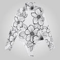 thumbnail image 2 of Cute Flowers Women's Bodysuit Jumpsuit Mock Turtle Neck Long Sleeve TopsOne Piece Leotards Shirt Yoga Outfits, 2 of 8