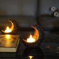 thumbnail image 2 of 20cm Candelero llevado en forma de luna de la palmatoria del candelero con la vela Eid Mubarak, 2 of 5