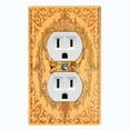thumbnail image 1 of Metal Light Switch Plate Cover Elegant Yellow Crown Frame FRA016, 1 of 13