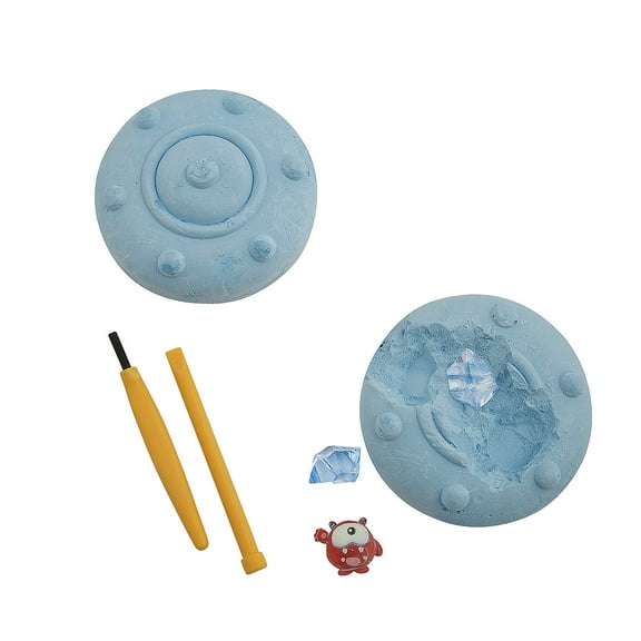 Fun Express 3 1/4" UFO Series Teal & Turquoise Treasure Dig Kits - 12 Pieces