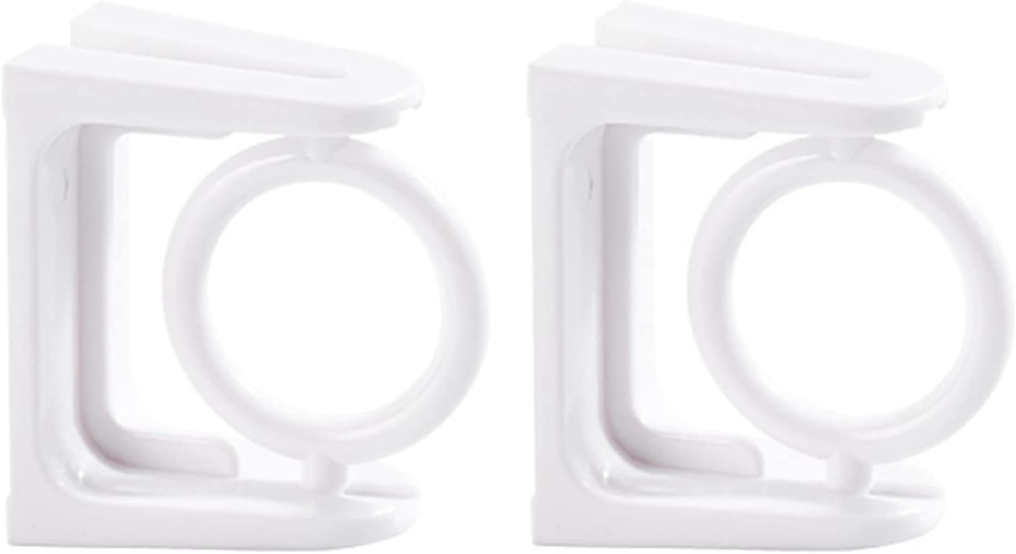 2 Pack Curtain Rod Holders No Drilling, Adhesive Shower Rod Holder for