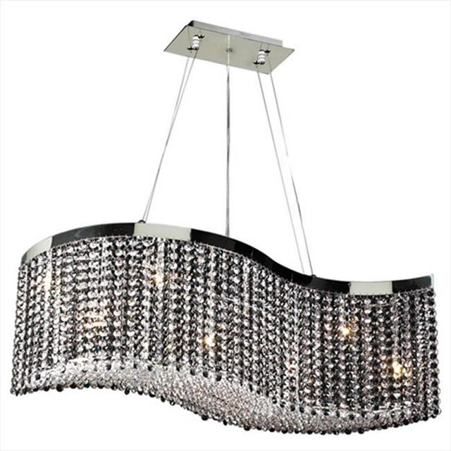PLC Lighting 66010 CLEAR-PC Clavius - I Chandeliers 8 Light Halogen 120V 40W in Polished Chrome