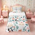 thumbnail image 2 of Manfei Kawaii Cat Twin Sheets 3pcs,Floral Pet Bedding,1 Flat Sheet,1 Fitted Sheet and 1 Pillowcase, 2 of 6