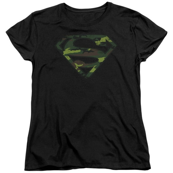 Superman - Distressed Camo Shield - Women's Short Sleeve Shirt - Medium