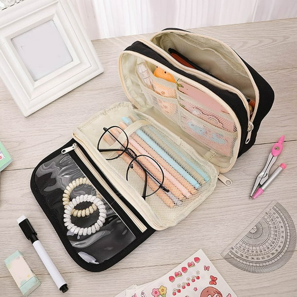 RKSTN pencil Packet Large Capacity Pencil Case Pouch With Zipper Spacious Opening Pen Bag School Office Storage For Students Girls Boys Adults