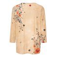 thumbnail image 5 of CYMMPU Blouses for Women Dressy Casual Crew Neck Fall Trendy Shirts Tunic Tops Floral Printed Loose Fit 3/4 Sleeve Spring Tops Lightweight Basic Tees Yellow M, 5 of 5