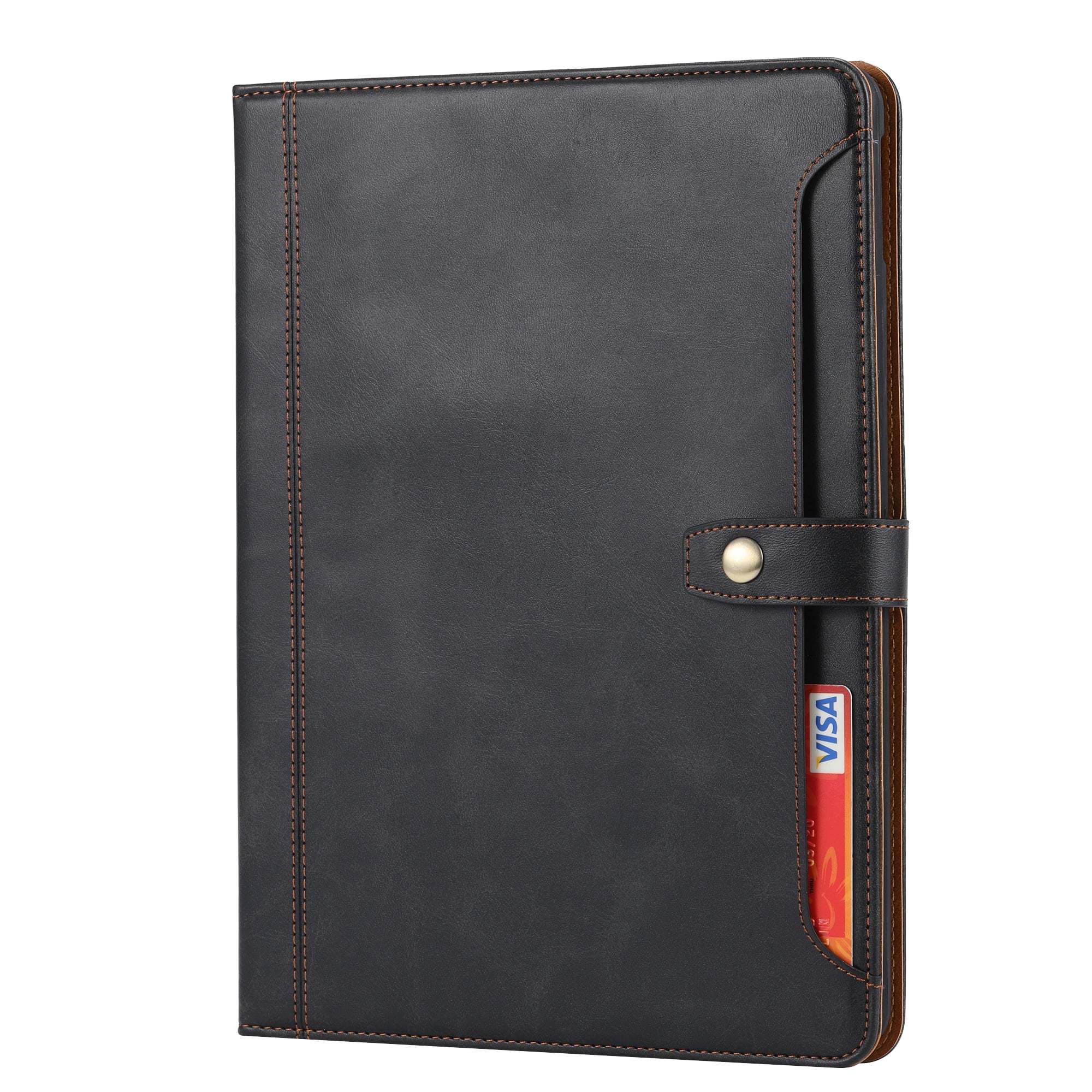 ELEHOLD for iPad 9th/8th/7th Gen 10.2" (2021/2020/2019) Multi-Functional Flip Leather Wallet Case with Front Pocket Card Slots Kickstand Pencil Holder Shockproof Business Men Women Case Cover,Black