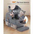 thumbnail image 3 of Caja de arena para gatos Aoktech revestida de acero inoxidable con tapa 34L, 3 of 7