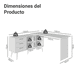 thumbnail image 3 of Kit 2 Piezas Escritorio en L y Armario Vidrio Madesa Blanco, 3 of 10